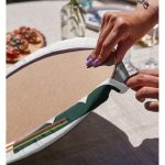 Realhomes Sanatsal Motifli Çiçek Detaylı Dijital Baskılı Modern 2'li Yuvarlak Servis Altlığı - Supla Realhomes