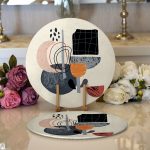 - Supla2li-7065-Gorsel1 - Realhomes  Realhomes Modern Tasarımlı Bohem Çizimli Dijital Baskılı Modern 2'li Yuvarlak Servis Altlığı - Supla Realhomes