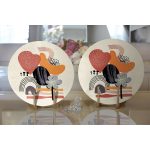 - Supla2li-7066-Gorsel2 - Realhomes Realhomes Modern Tasarımlı Bohem Çizimli Dijital Baskılı Modern 2'li Yuvarlak Servis Altlığı - Supla Realhomes