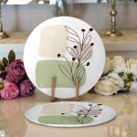 - Supla2li-7068-Gorsel1 - Realhomes Realhomes Minimal Desenli Çiçek Motifli Dijital Baskılı Modern 2'li Yuvarlak Servis Altlığı - Supla Realhomes