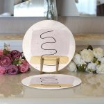 - Supla2li-7076-Gorsel3 - Realhomes Realhomes Renkli Onedraw Çizimli Dijital Baskılı Modern 2'li Yuvarlak Servis Altlığı - Supla Realhomes