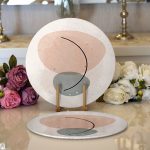 - Supla2li-7078-Gorsel1 - Realhomes Realhomes Renkli Onedraw Çizimli Dijital Baskılı Modern 2'li Yuvarlak Servis Altlığı - Supla Realhomes