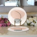 - Supla2li-7078-Gorsel3 - Realhomes Realhomes Renkli Onedraw Çizimli Dijital Baskılı Modern 2'li Yuvarlak Servis Altlığı - Supla Realhomes