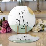 - Supla2li-7080-Gorsel1 - Realhomes Realhomes Soft Renkli Onedraw Çizimli Dijital Baskılı Modern 2'li Yuvarlak Servis Altlığı - Supla Realhomes