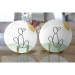 - Supla2li-7080-Gorsel2 - Realhomes Realhomes Soft Renkli Onedraw Çizimli Dijital Baskılı Modern 2'li Yuvarlak Servis Altlığı - Supla Realhomes