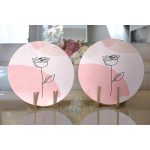 - Supla2li-7084-Gorsel2 - Realhomes Realhomes Pastel Renkli Onedraw Gül Resimli Dijital Baskılı Modern 2'li Yuvarlak Servis Altlığı - Supla Realhomes