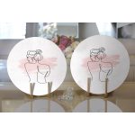 - Supla2li-7093-Gorsel2 - Realhomes Realhomes Beyaz Zeminde Bayan Desenli Dijital Baskılı Modern 2'li Yuvarlak Servis Altlığı - Supla Realhomes