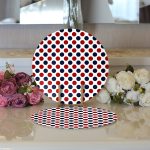 - Supla2li-7100-Gorsel3 - Realhomes Realhomes Bordo Lacıvert Puantiyeli Dijital Baskılı Modern 2'li Yuvarlak Servis Altlığı - Supla Realhomes