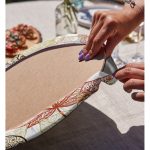 - Supla2li-7109-Gorsel4 - Realhomes Realhomes Mavi Zeminli Dumen Ve Halat Desenli Dijital Baskılı Modern 2'li Yuvarlak Servis Altlığı - Supla Realhomes