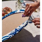 - Supla2li-7111-Gorsel4 - Realhomes Realhomes Mavi Zeminli Deniz Feneri Desenli Dijital Baskılı Modern 2'li Yuvarlak Servis Altlığı - Supla Realhomes