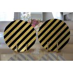 - Supla2li-7118-Gorsel2 - Realhomes Realhomes Sıyah Zeminde Happy Birthday Gold Yazılı Dijital Baskılı Modern 2'li Yuvarlak Servis Altlığı - Supla Realhomes