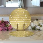 Realhomes Gold Zeminde Ok Çizimli Dijital Baskılı Modern 2'li Yuvarlak Servis Altlığı - Supla Realhomes