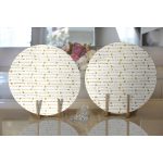 - Supla2li-7125-Gorsel2 - Realhomes  Realhomes Beyaz Zeminde Gold Ok Motifli Dijital Baskılı Modern 2'li Yuvarlak Servis Altlığı - Supla Realhomes