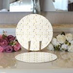 - Supla2li-7125-Gorsel3 - Realhomes  Realhomes Beyaz Zeminde Gold Ok Motifli Dijital Baskılı Modern 2'li Yuvarlak Servis Altlığı - Supla Realhomes