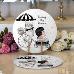 Realhomes Fashion Girl Dijital Baskılı Modern 2'li Yuvarlak Servis Altlığı - Supla Realhomes