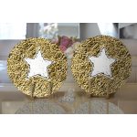 - Supla2li-7130-Gorsel2 - Realhomes Realhomes Gold Zeminli Beyaz Yıldız Desenli Dijital Baskılı Modern 2'li Yuvarlak Servis Altlığı - Supla Realhomes