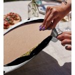 Realhomes Siyah Zeminli Gold Çapa Desenli Dijital Baskılı Modern 2'li Yuvarlak Servis Altlığı - Supla Realhomes