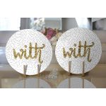 - Supla2li-7135-Gorsel2 - Realhomes Realhomes Beyaz Zeminli Gold Renkli With Yazılı Dijital Baskılı Modern 2'li Yuvarlak Servis Altlığı - Supla Realhomes