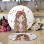 - Supla2li-714-Gorsel1 - Realhomes  Realhomes Fashion Girl Dijital Baskılı Modern 2'li Yuvarlak Servis Altlığı - Supla Realhomes