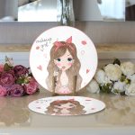 - Supla2li-714-Gorsel3 - Realhomes  Realhomes Fashion Girl Dijital Baskılı Modern 2'li Yuvarlak Servis Altlığı - Supla Realhomes