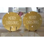 - Supla2li-7143-Gorsel2 - Realhomes Realhomes Gold Zeminde Merry Christmas Yazılı Dijital Baskılı Modern 2'li Yuvarlak Servis Altlığı - Supla Realhomes