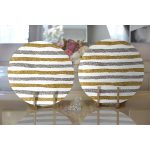 - Supla2li-7155-Gorsel2 - Realhomes Realhomes Beyaz Zeminde Gold Ve Siyah Çizgili Dijital Baskılı Modern 2'li Yuvarlak Servis Altlığı - Supla Realhomes