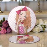 - Supla2li-716-Gorsel1 - Realhomes Realhomes Fashion Girl Dijital Baskılı Modern 2'li Yuvarlak Servis Altlığı - Supla Realhomes