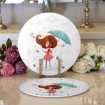 - Supla2li-717-Gorsel1 - Realhomes Realhomes Fashion Girl Dijital Baskılı Modern 2'li Yuvarlak Servis Altlığı - Supla Realhomes