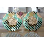 - Supla2li-7182-Gorsel2 - Realhomes Realhomes Renkli Zemin Uzerinde Onedraw Çizimli Dijital Baskılı Modern 2'li Yuvarlak Servis Altlığı - Supla Realhomes