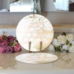 - Supla2li-7196-Gorsel3 - Realhomes Realhomes Renkli Zemin Üzerinde Üçgen Desenli Dijital Baskılı Modern 2'li Yuvarlak Servis Altlığı - Supla Realhomes