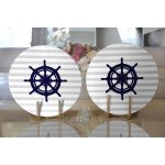 - Supla2li-7199-Gorsel2 - Realhomes Realhomes Gri Beyaz Çizgili Çapa Desenli Dijital Baskılı Modern 2'li Yuvarlak Servis Altlığı - Supla Realhomes