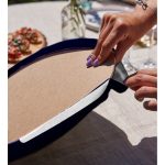 Realhomes Lacivert Zeminli Yelken Desenli Dijital Baskılı Modern 2'li Yuvarlak Servis Altlığı - Supla Realhomes