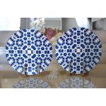 - Supla2li-7214-Gorsel2 - Realhomes Realhomes Beyaz Zemin Üzerinde Çini Desenli Dijital Baskılı Modern 2'li Yuvarlak Servis Altlığı - Supla Realhomes