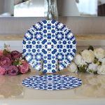 - Supla2li-7214-Gorsel3 - Realhomes Realhomes Beyaz Zemin Üzerinde Çini Desenli Dijital Baskılı Modern 2'li Yuvarlak Servis Altlığı - Supla Realhomes