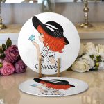 Realhomes Fashion Girl Dijital Baskılı Modern 2'li Yuvarlak Servis Altlığı - Supla Realhomes