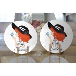 Realhomes Fashion Girl Dijital Baskılı Modern 2'li Yuvarlak Servis Altlığı - Supla Realhomes