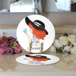 Realhomes Fashion Girl Dijital Baskılı Modern 2'li Yuvarlak Servis Altlığı - Supla Realhomes