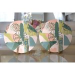 - Supla2li-7244-Gorsel2 - Realhomes Realhomes Pudra Zeminde Soyut Çizim Detaylı Dijital Baskılı Modern 2'li Yuvarlak Servis Altlığı - Supla Realhomes