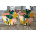 - Supla2li-7250-Gorsel2 - Realhomes Realhomes Renki Zemin Üzerinde Onedraw Çizimli Dijital Baskılı Modern 2'li Yuvarlak Servis Altlığı - Supla Realhomes