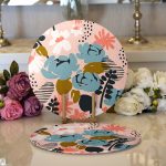 - Supla2li-7253-Gorsel1 - Realhomes Realhomes Pudra Zemin Üzerinde Onedraw Çizimli Yaprak Desenli 2'li Yuvarlak Servis Altlığı - Supla Realhomes