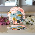 - Supla2li-7253-Gorsel3 - Realhomes Realhomes Pudra Zemin Üzerinde Onedraw Çizimli Yaprak Desenli 2'li Yuvarlak Servis Altlığı - Supla Realhomes