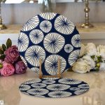 - Supla2li-7256-Gorsel1 - Realhomes Realhomes Renkli Zeminli Onedraw Çizimli Limon Dijital Baskılı Modern 2'li Yuvarlak Servis Altlığı - Supla Realhomes