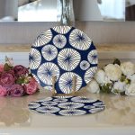 - Supla2li-7256-Gorsel3 - Realhomes Realhomes Renkli Zeminli Onedraw Çizimli Limon Dijital Baskılı Modern 2'li Yuvarlak Servis Altlığı - Supla Realhomes