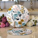 - Supla2li-7261-Gorsel1 - Realhomes Realhomes Beyaz Zeminde Rengarenk Çiçek Desenli Dijital Baskılı Modern 2'li Yuvarlak Servis Altlığı - Supla Realhomes