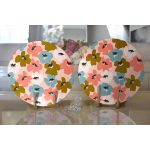 Realhomes Pudra Zeminde Onedraw Çizimli Rengarenk Çiçek Desenli Modern 2'li Yuvarlak Servis Altlığı - Supla Realhomes