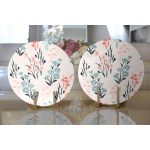 - Supla2li-7263-Gorsel2 - Realhomes Realhomes Beyaz Zeminde Rengarenk Çiçek Desenli Dijital Baskılı Modern 2'li Yuvarlak Servis Altlığı - Supla Realhomes