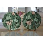 - Supla2li-7271-Gorsel2 - Realhomes Realhomes Siyah Zemin Üzerinde Rengarenk Çiçek Desenli 2'li Yuvarlak Servis Altlığı - Supla Realhomes