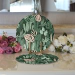 - Supla2li-7271-Gorsel3 - Realhomes Realhomes Siyah Zemin Üzerinde Rengarenk Çiçek Desenli 2'li Yuvarlak Servis Altlığı - Supla Realhomes