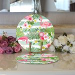 - Supla2li-728-Gorsel3 - Realhomes Realhomes Flamingo Desen Dijital Baskılı Modern 2'li Yuvarlak Servis Altlığı - Supla Realhomes