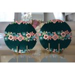 - Supla2li-7280-Gorsel2 - Realhomes Realhomes Rengarenk Zemin Üzerinde Çiçek Desenli Dijital Baskılı Modern 2'li Yuvarlak Servis Altlığı - Supla Realhomes